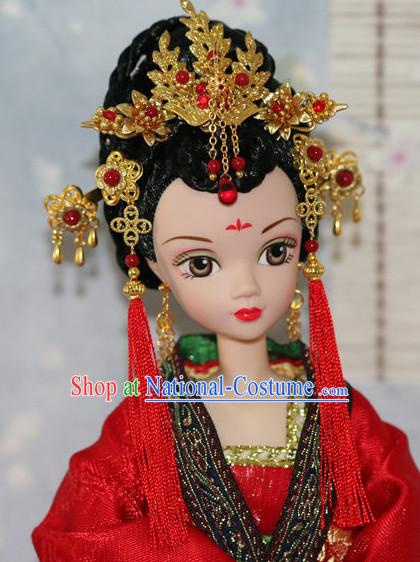 Traditional Chinese Qing Empress Headpiece Princess Headdress Palace Hair Decorations Royal Hair Sticks Head Gear Hair Decoration Set