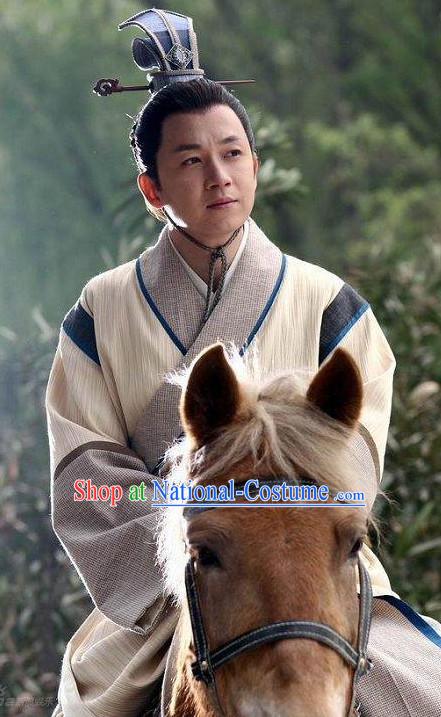 Ancient Chinese Aristocrat Clothing and Coronet Headwear Complete Set for Men