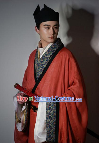 Special Events Ancient Chinese Official Han Fu Clothing Complete Set for Men