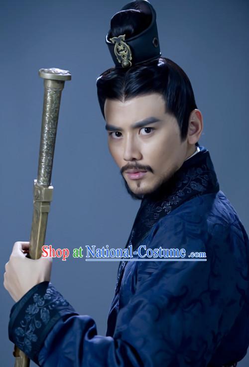 Ancient Chinese Superhero General Hair Hat Wig Hair Accessories Headpiece Headdress for Men