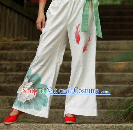 Chinese Classical Hands Painted Mandarin Pants