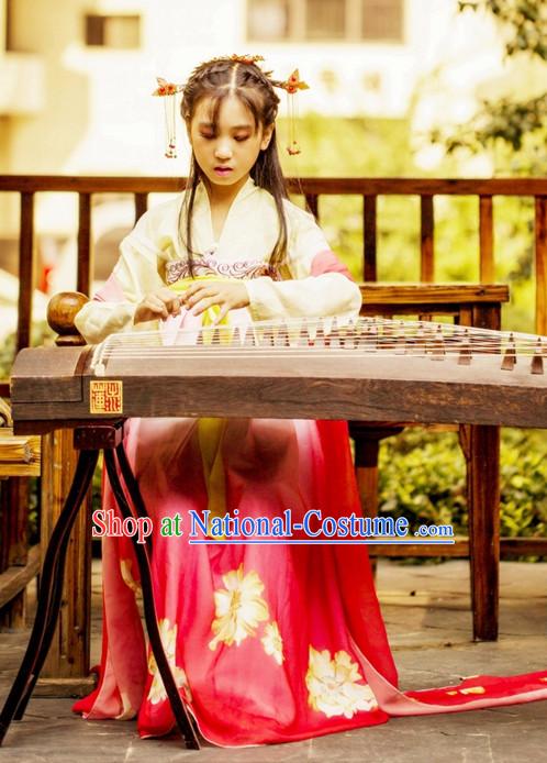 Traditional Chinese Stage Tang Dynasty Ruqun Hanfu Costume Historical Dress Complete Set for Women Girls