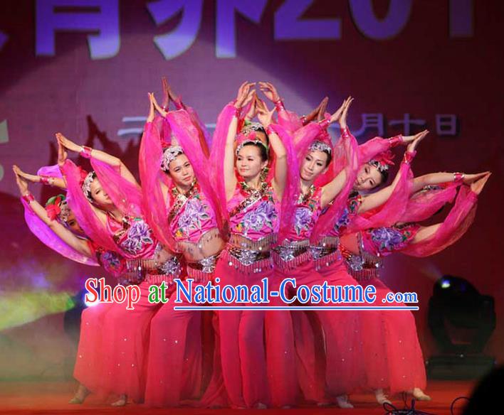 Traditional Chinese Yangge, Fan Dancing Wholesale Costume, Folk Dance Yangko Costume, Traditional Chinese Nationality Dancewear for Women