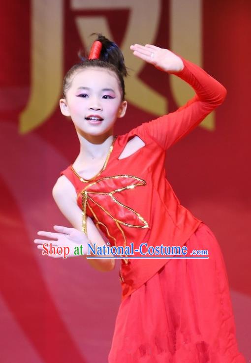 Traditional Chinese Yangge, Children Kindergarten Fan Dancing Wholesale Costume, Folk Dance Yangko Costume Dancewear for Kids