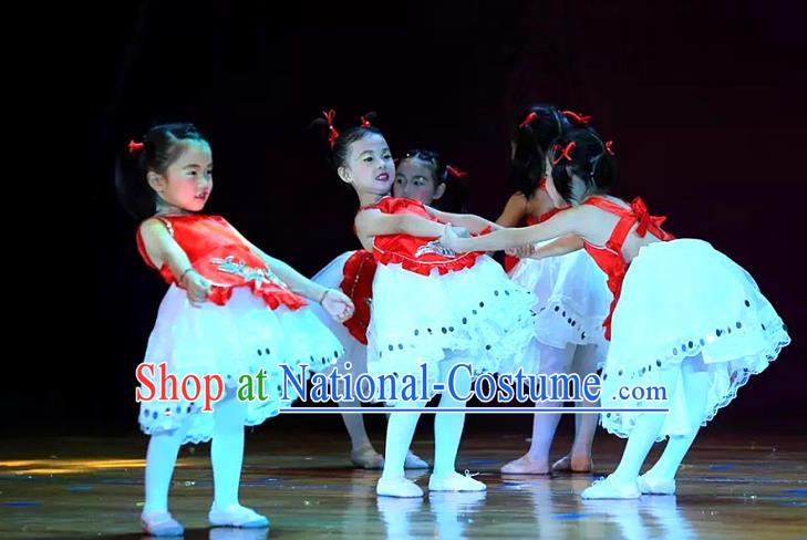 Traditional Chinese Yangge, Children Kindergarten Fan Dancing Wholesale Costume, Folk Dance Yangko Costume, Traditional Chinese Dancewear for Kids