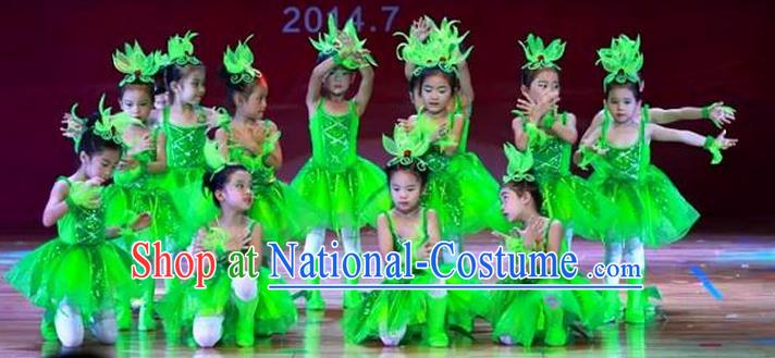 Traditional Chinese Yangge, Children Kindergarten Fan Dancing Wholesale Costume, Folk Dance Yangko Costume, Traditional Chinese Dancewear for Kids