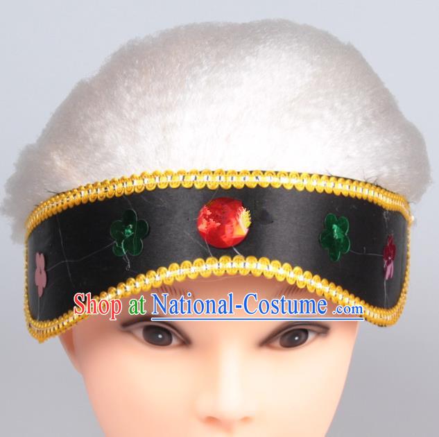 Chinese Ancient Opera Old Women Long Wig Set, Traditional Chinese Han Dynasty Hats Wig Hoods for Women