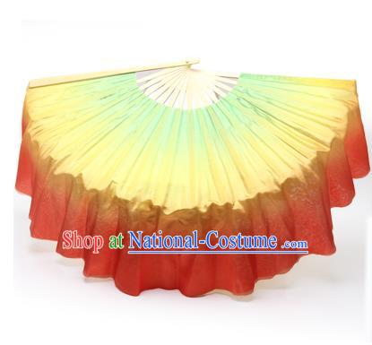 Pure Silk Traditional Chinese Fans Oriental Fan Folk Dance Hand Fan Dance Ribbons Cultural Dances