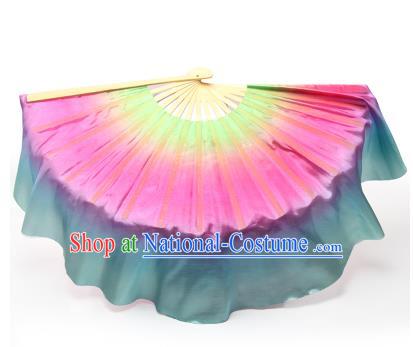 Pure Silk Traditional Chinese Fans Oriental Fan Folk Dance Hand Fan Dance Ribbons Cultural Dances