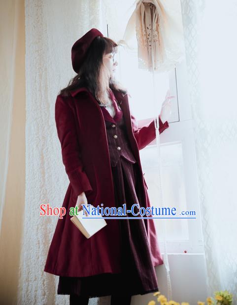 Traditional Classic Women Clothing, Traditional Classic British Restoring Ancient Coat Woolen Dust Coat for Women