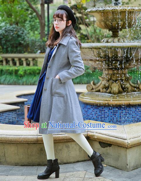 Traditional Classic Women Clothing, Traditional Classic British Restoring Ancient Coat Woolen Dust Coat for Women