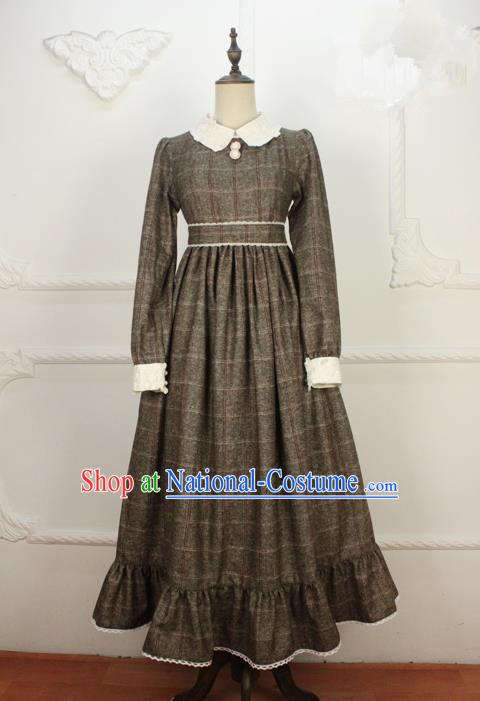 Traditional Classic Women Clothing, Traditional Classic Woolen Dress, British Restoring Ancient High Waiet Wool One-Piece Skirt for Women