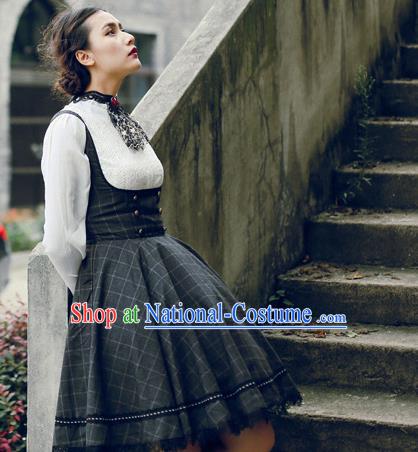 Traditional Classic Women Clothing, Traditional Classic Woolen One-piece Dress, British Restoring Ancient Vest Wool Long Skirt for Women