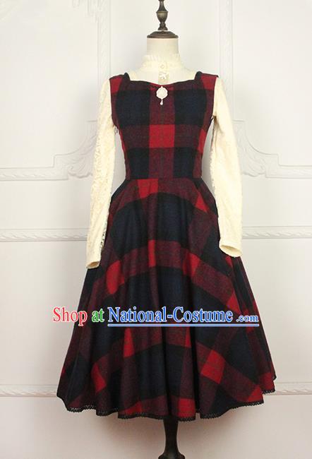 Traditional Classic Women Clothing, Traditional Classic Woolen One-piece Dress, British Restoring Ancient Vest Wool Long Skirt for Women