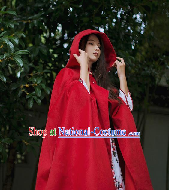 Traditional Classic Women Clothing, Traditional Classic Palace Wool Long Cape for Women