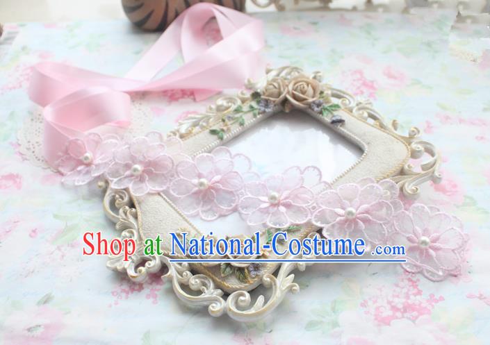 Traditional Classic Hair Accessories, Restoring Ancient Lace Princess Handmade Flowers Hair Ribbon for Women