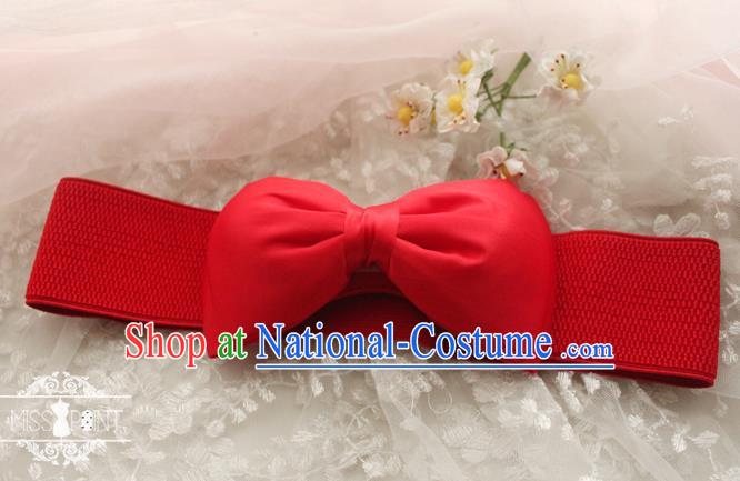 Traditional Classic Elegant Bowknot Belt, Restoring Ancient Princess Handmade Elastic Waist Sealing for Women