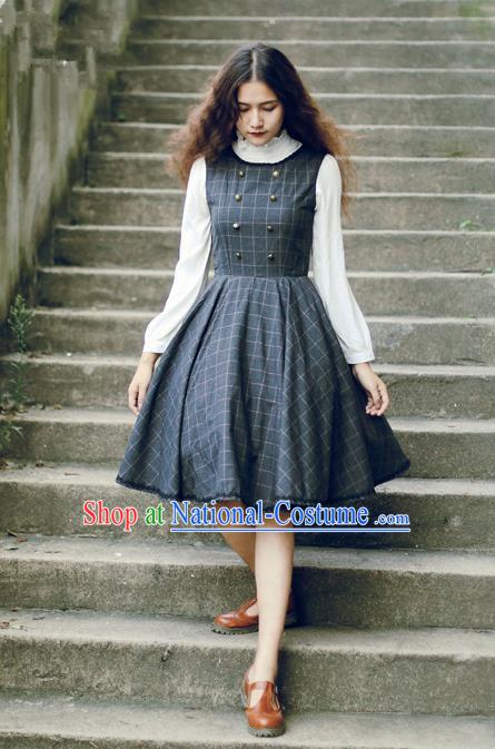 Traditional Classic Elegant Women Costume Woolen Sundress, Restoring Ancient Gothic Princess Wool Jumper Skirt for Women