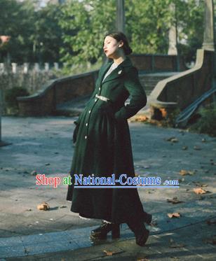 Traditional Classic Elegant Women Costume Woolen Coat, Restoring Ancient Gothic Princess Dust Coat for Women