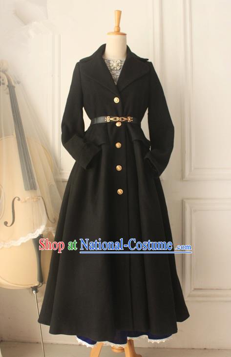 Traditional Classic Elegant Women Costume Woolen Coat, Restoring Ancient Gothic Princess Dust Coat for Women