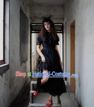 Traditional Classic Elegant Women Costume One-Piece Dress, Restoring Ancient Princess Gothic Lace Dress for Women