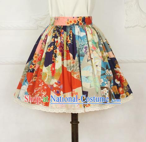 Traditional Japanese Restoring Ancient Kimono Costume Haori Short Skirt, China Kimono Modified Short Bust Skirt for Women