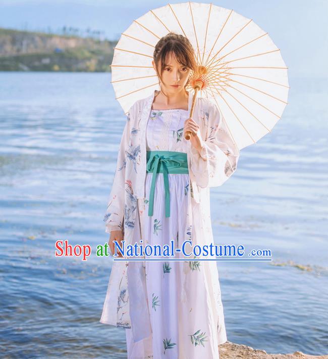 Traditional Japanese Restoring Ancient Kimono Costume Haori Smock, China Hanfu BeiZi Modified Long Cardigan for Women