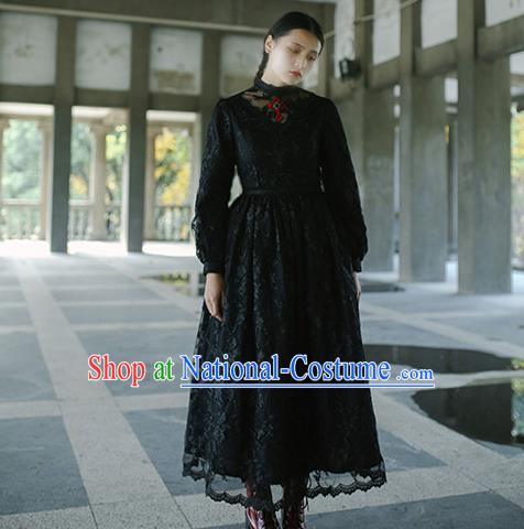 Traditional Classic Elegant Women Costume Palace One-Piece Dress, Restoring Ancient Gothic Princess Royal Lace Long Dress for Women