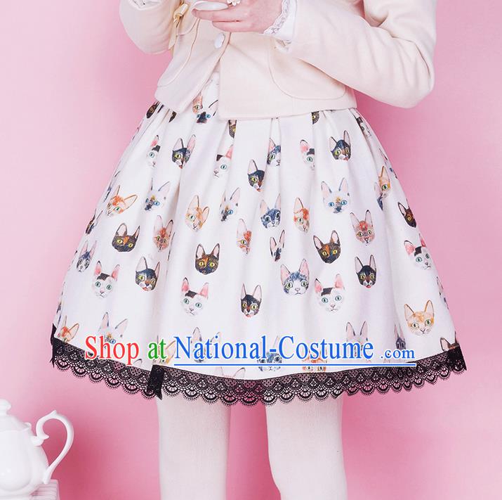 Traditional Classic Elegant Women Costume Woolen Bust Skirt, Restoring Ancient Princess Wool Giant Swing Bubble Skirt for Women