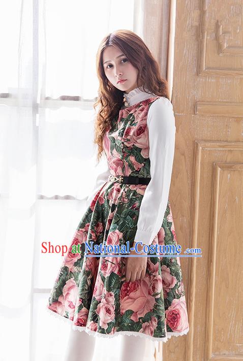 Traditional Classic Elegant Women Costume Satin One-Piece Dress, Restoring Ancient Princess Jumper Skirt for Women