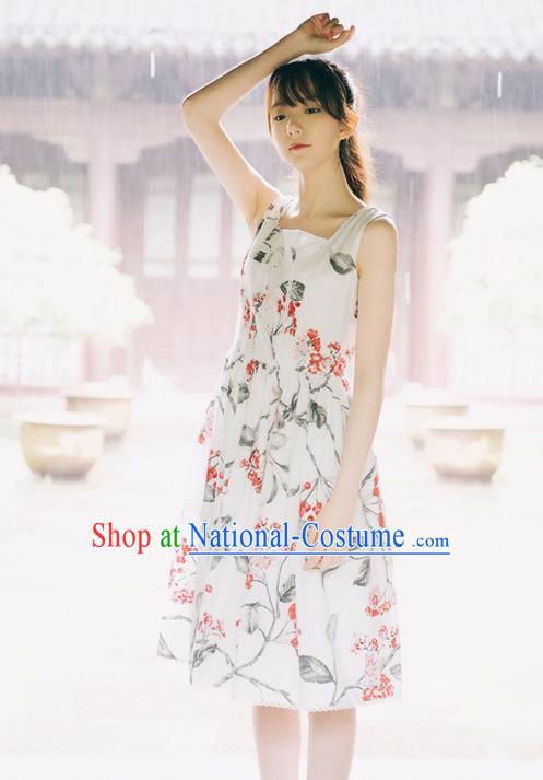 Traditional Classic Elegant Women Costume Cotton One-Piece Dress, Restoring Ancient Princess Cotton Embroidered Lace Dress for Women