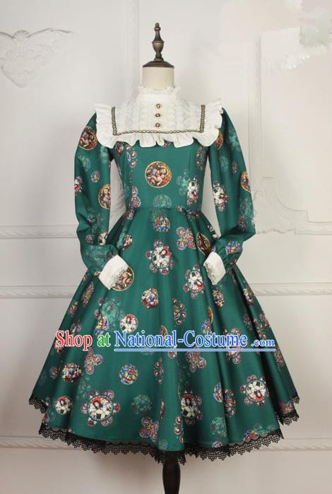 Traditional Classic Elegant Women Costume One-Piece Dress, British Restoring Ancient Princess Gothic Dress for Women