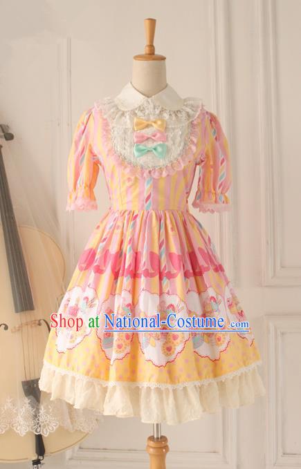 Traditional Classic Elegant Women Costume One-Piece Dress, British Restoring Ancient Princess Sweet Dress for Women