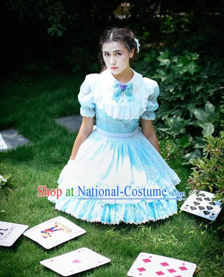 Traditional Classic Elegant Women Costume One-Piece Dress, British Restoring Ancient Princess Sweet Round Collar Dress for Women