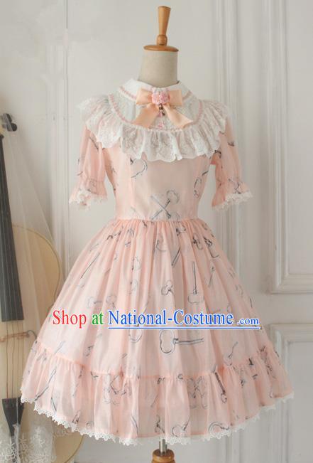 Traditional Classic Elegant Women Costume One-Piece Dress, British Restoring Ancient Princess Sweet Round Collar Dress for Women