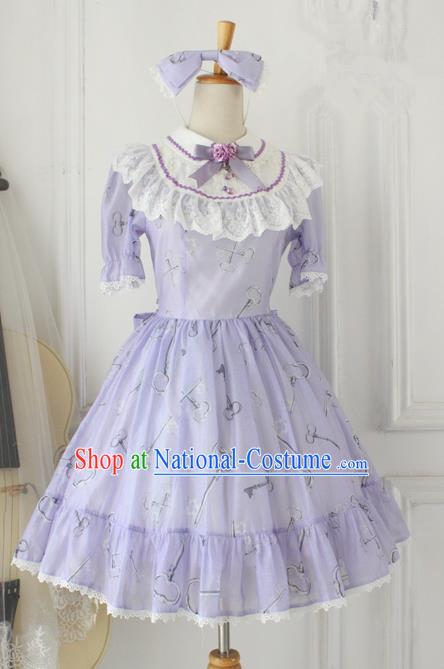 Traditional Classic Elegant Women Costume One-Piece Dress, British Restoring Ancient Princess Sweet Round Collar Dress for Women