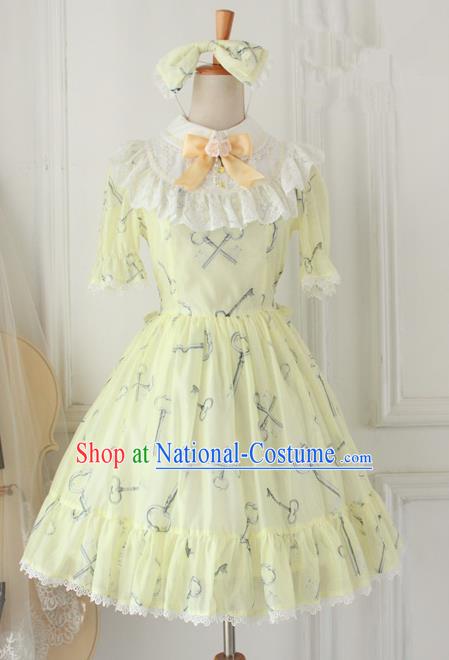 Traditional Classic Elegant Women Costume One-Piece Dress, British Restoring Ancient Princess Sweet Round Collar Dress for Women