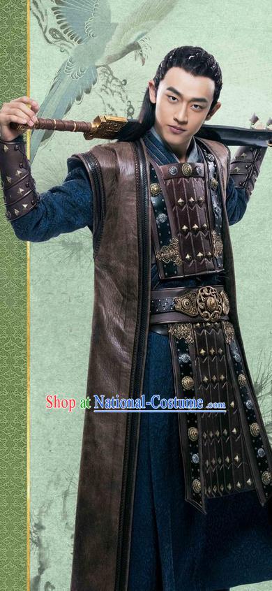 Traditional Chinese Ancient Men Costumes, Ancient Chinese Cosplay General Swordsmen Knight Costume Armour Complete Set for Men