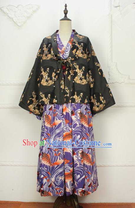 Traditional Japanese Restoring Ancient Kimono Costume Haori Smock, China Kimono Modified Coat Short Cardigan for Women