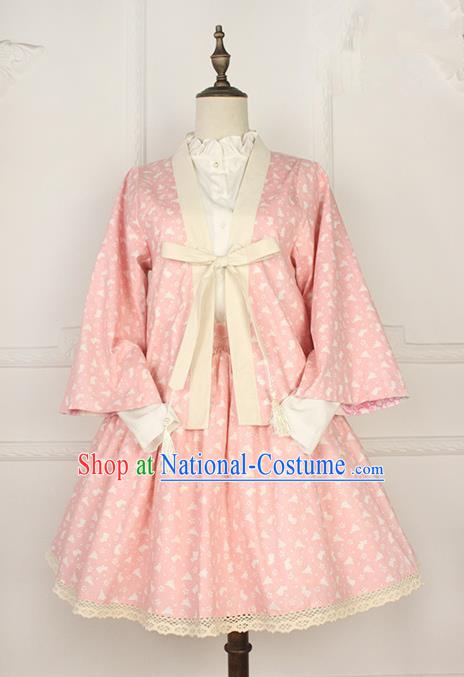 Traditional Japanese Restoring Ancient Kimono Costume Smock Small Coat, China Modified Double Side Short Cardigan Sweet Jacket for Women