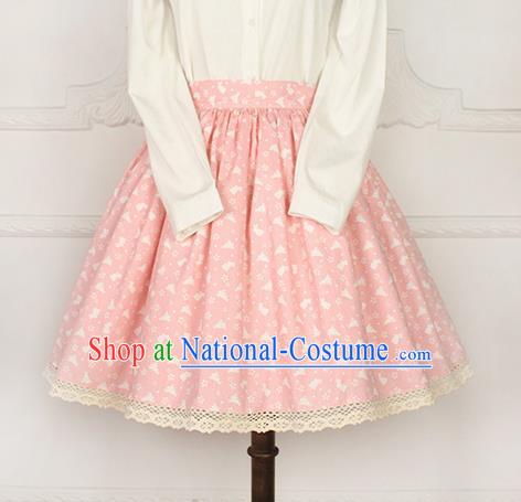 Traditional Japanese Restoring Ancient Kimono Costume Bust Skirt, China Modified Short Sweet Lace Skirt for Women