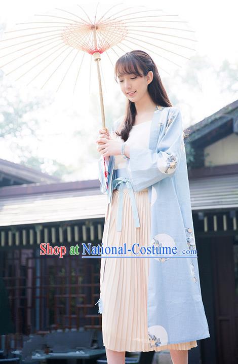 Traditional Japanese Restoring Ancient Kimono Costume Haori Smock, China Kimono Modified Coat Long Cardigan for Women