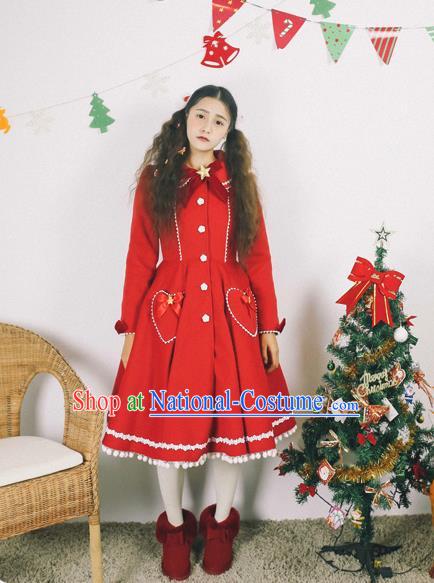 Traditional Classic Elegant Women Costume Complete Set Woolen Dust Coat, Restoring Ancient Wool Long Coat for Women