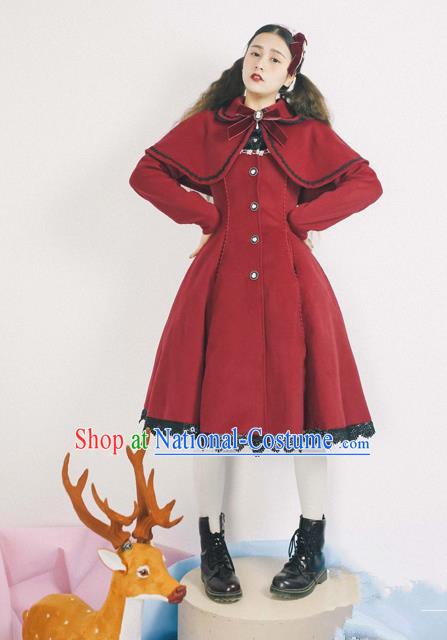 Traditional Classic Elegant Women Costume Complete Set Woolen Cloak Dust Coat, Restoring Ancient Wool Cape  Coat for Women