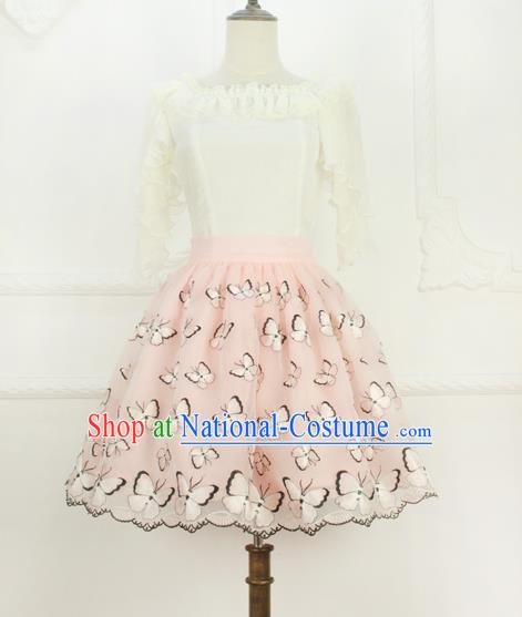 Traditional Classic Elegant Women Costume Organza Bust Skirt, Restoring Ancient Embroidered Bubble Skirt for Women