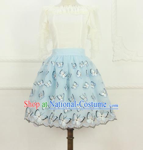 Traditional Classic Elegant Women Costume Organza Bust Skirt, Restoring Ancient Embroidered Bubble Skirt for Women