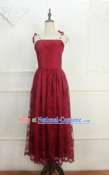 Traditional Classic Elegant Women Costume One-Piece Dress, Restoring Ancient Embroidered Lace Full Dress for Women