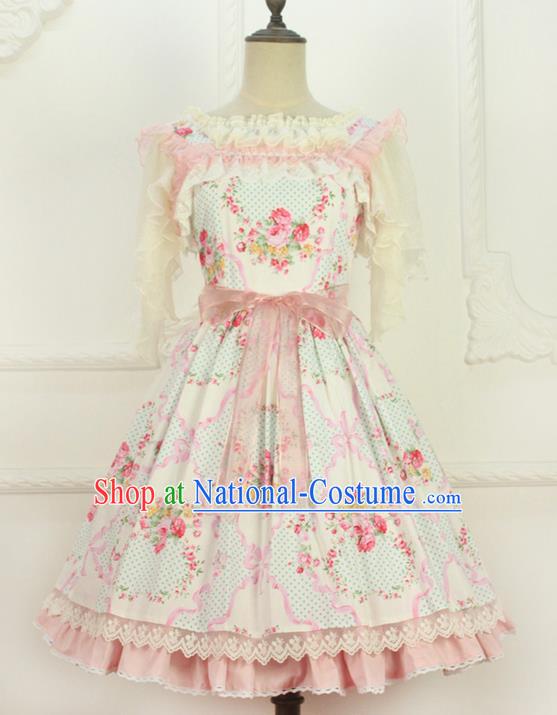 Traditional Classic Elegant Women Costume One-Piece Dress Braces Skirt, Restoring Ancient Sweet Dress for Women