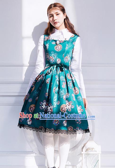 Traditional Classic Elegant Women Costume One-Piece Dress, Restoring Ancient Princess Gothic Giant Swing Pleated Dress for Women