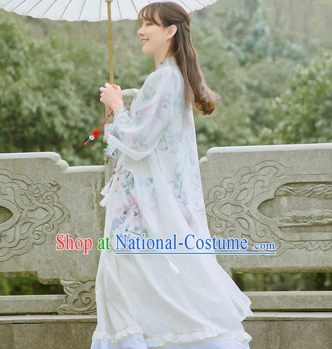 Traditional Classic Chinese Elegant Women Costume Hanfu Smock, Restoring Ancient Han Dynasty Shadow Long Cardigan for Women